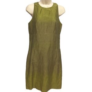 Vince Ombre Green Shimmer Linen Dress Misses size 4